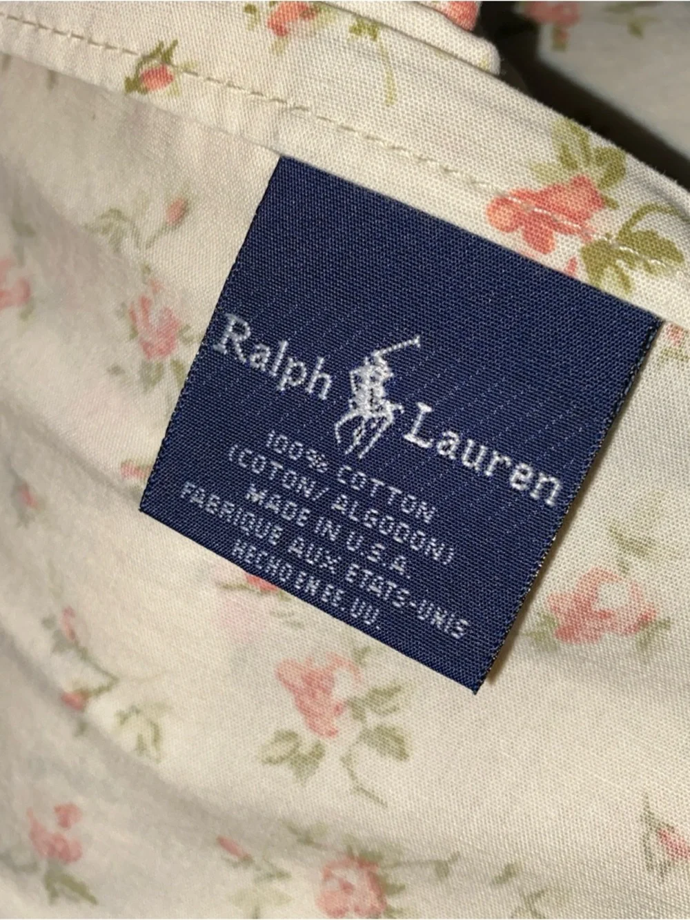 VTG Ralph Lauren Full Double Flat Sheet 2 King Pillowcases Cottage Floral Ruffle